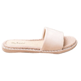 Anesia Paris Tøfler i ruskind beige