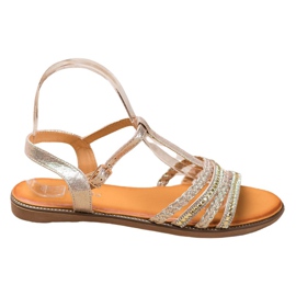 Mannika Elegante sandaler med krystaller gul