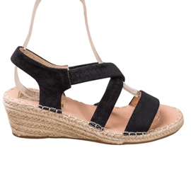 Renda Sandaler i ruskind sort