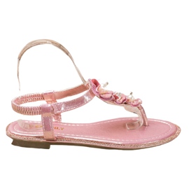EXQUILY Lyserøde sandaler med flip-flops