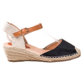 Renda Espadrilles med en opdaget hæl sort