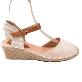 Renda Espadrilles med en opdaget hæl brun