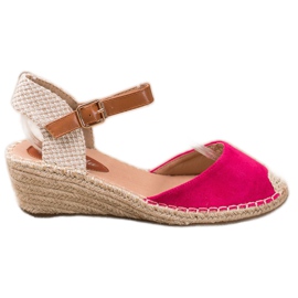 Renda Espadrilles med en opdaget hæl lyserød