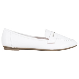 Diamantique Hvide loafers med øko -læder
