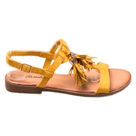 Renda Sandaler med frynser gul