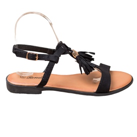 Renda Sandaler med frynser sort