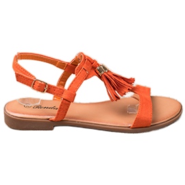 Renda Sandaler med frynser orange