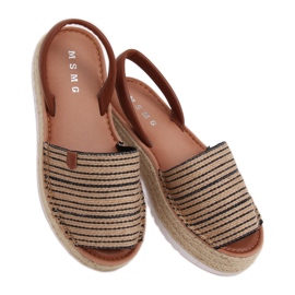 Sorte sandaler espadrilles WH935 Sort beige brun