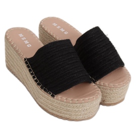 Sort Espadrilles på kilen LL909 Sort