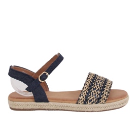 Sandaler til kvinder espadrilles marineblå WH933 Denim Blue marine blå
