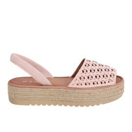 Sandaler, espadriller, lyserødt åbent WH931 Pink