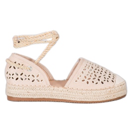 Bella Star Bundet Espadrilles på platformen beige