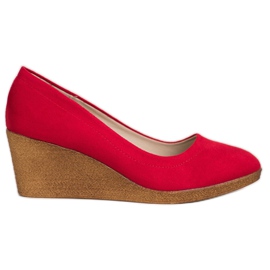 Goodin Suede Wedge Pumps rød