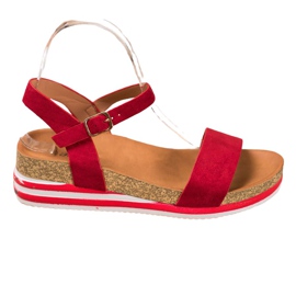 Renda Casual sandaler i ruskind rød