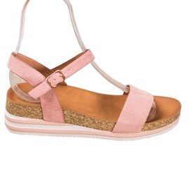Renda Casual sandaler i ruskind lyserød