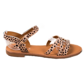 SHELOVET Sandaler på en flad hæl beige