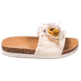SHELOVET Moderigtige tøfler beige
