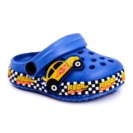 Giolan Tøfler til børn Foam Crocs Blue Road Racing blå gul