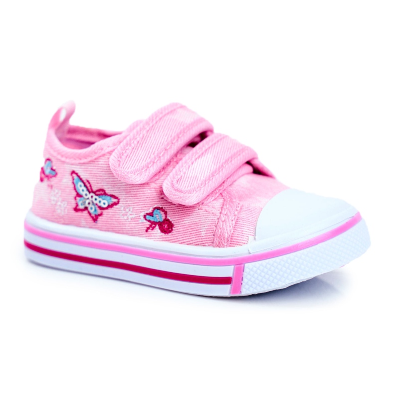 Le Scarpe Børnesneakers Pink Junalo Velcro lyserød