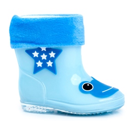 Børns blå frø gummi galoshes