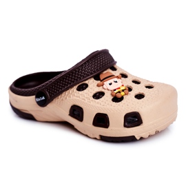 Giolan Børns brun skum Crocs brun cowboy tøfler