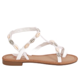 Hvide flip-flops med skaller JH121 Hvid