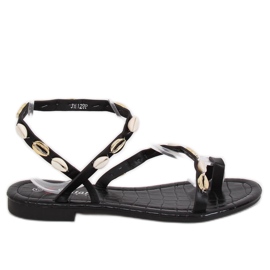 Sorte flip-flops med skaller JH129P Sort