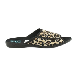 Adanex 13794 leopard tøfler til kvinder beige brun sort