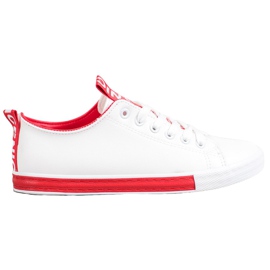SHELOVET Sneakers Med Eco Leather Nice hvid rød