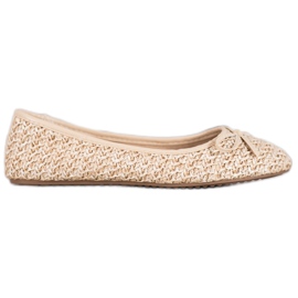 SHELOVET Flettet Ballerina Med En Sløjfe beige