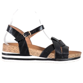 Comer Sorte sandaler med Eco læder