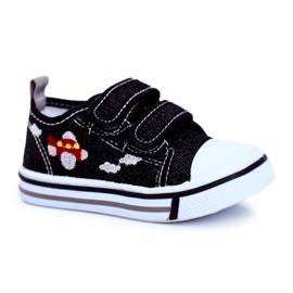 Le Scarpe Sort Nimalo børnesneakers med velcro