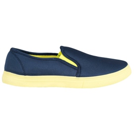 Bona Slipons med neonsål marine blå