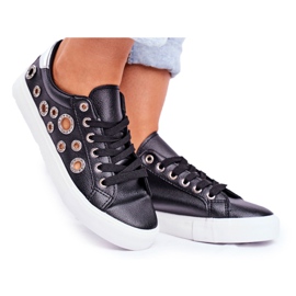 PS1 Kvinders sneakers med huller og cubic zirconia sorte Roxas grå