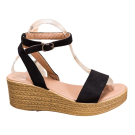 Renda Lette kile sandaler sort