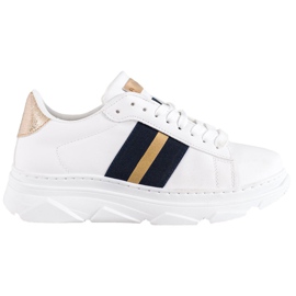 Weide Sneakers på platformen hvid sort gul