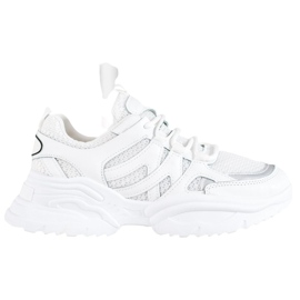 SHELOVET Komfortable hvide sneakers