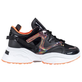 Weide Mode sneakers sort orange