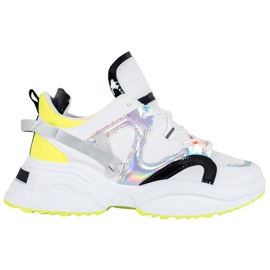 Weide Mode sneakers hvid sort grå gul