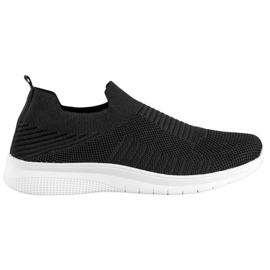 SHELOVET Tekstil Slip-On sko sort