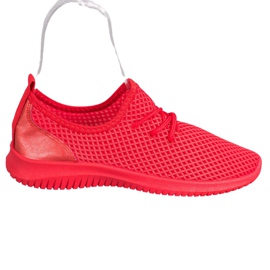 SHELOVET Bindede openwork sneakers rød