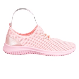 SHELOVET Bindede openwork sneakers lyserød