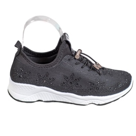 SUPER COOL Sorte sneakers med krystaller