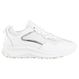SHELOVET Klassiske hvide sneakers grå