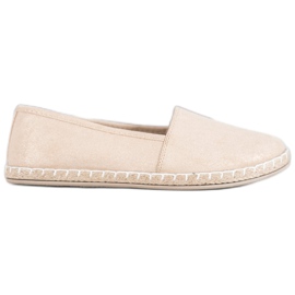 SHELOVET Beige Espadrilles Med Glitter