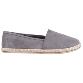 SHELOVET Grå Espadriller Med Glitter
