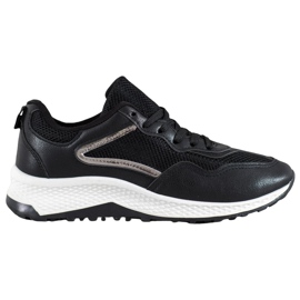 SHELOVET Klassiske sorte sneakers grå