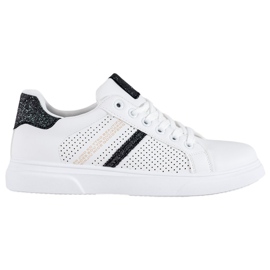 SHELOVET Openwork hvide sneakers sort