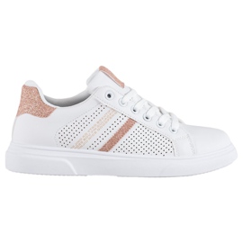 SHELOVET Openwork hvide sneakers gul