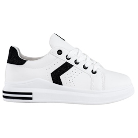 SHELOVET Sneakers med glitterindsatser hvid sort
